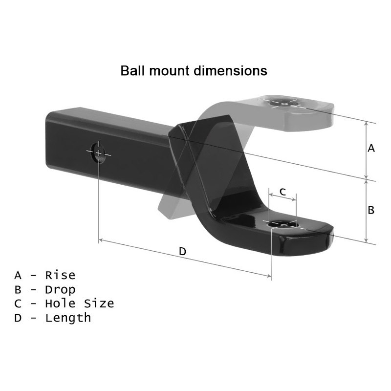 CURT® - Ball Mount Dimensions
