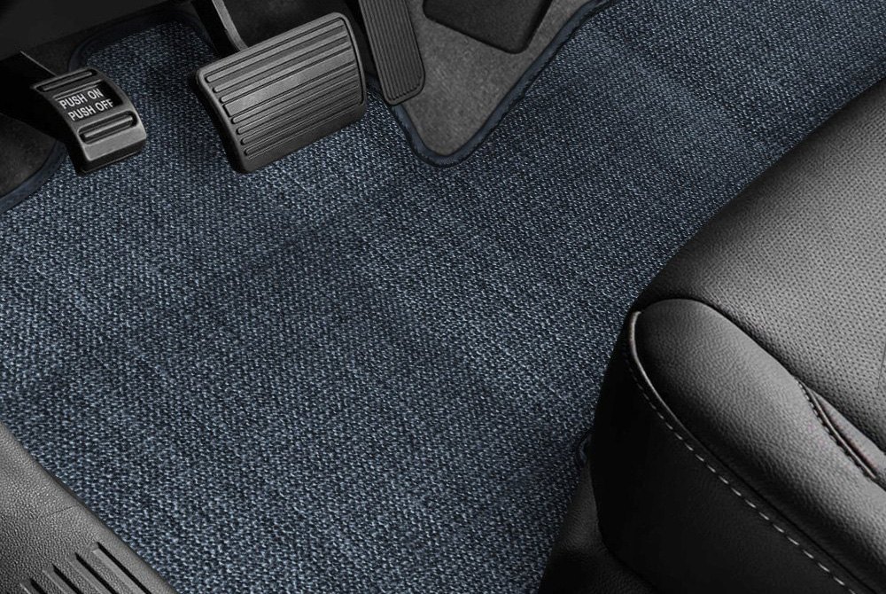 Blue New Carpet Car Floor Mats 4 Pc Set for Cars Trucks SUVS with Heel Pad Front and Rear Mats Universal Classic Matching Heel Pad 